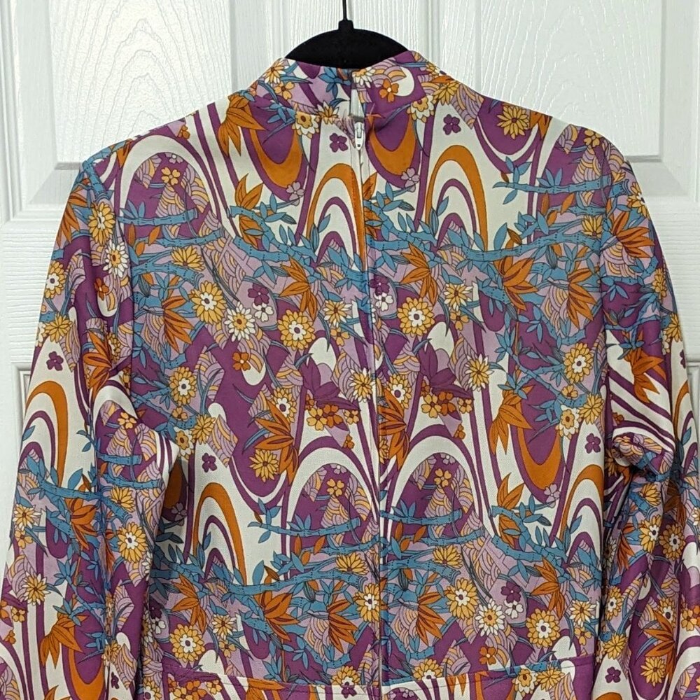Vintage 70s Floral organic print maxi dress - Picture 4 of 5